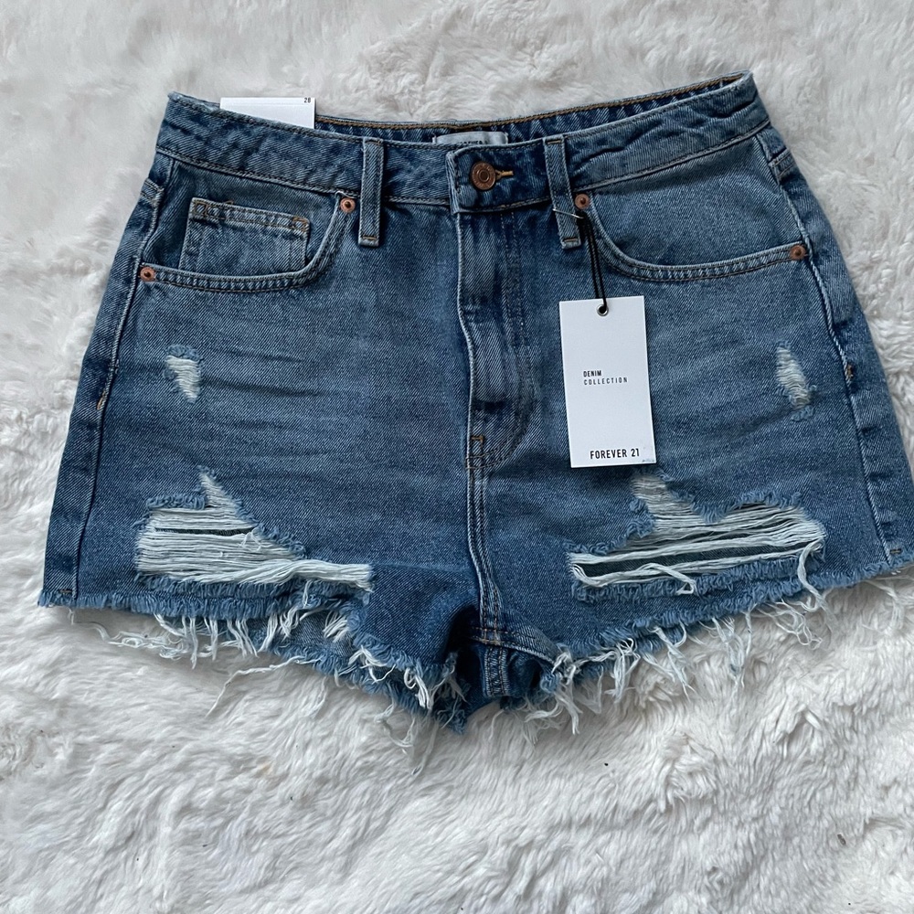 NWT! Forever 21 high waisted jean shorts